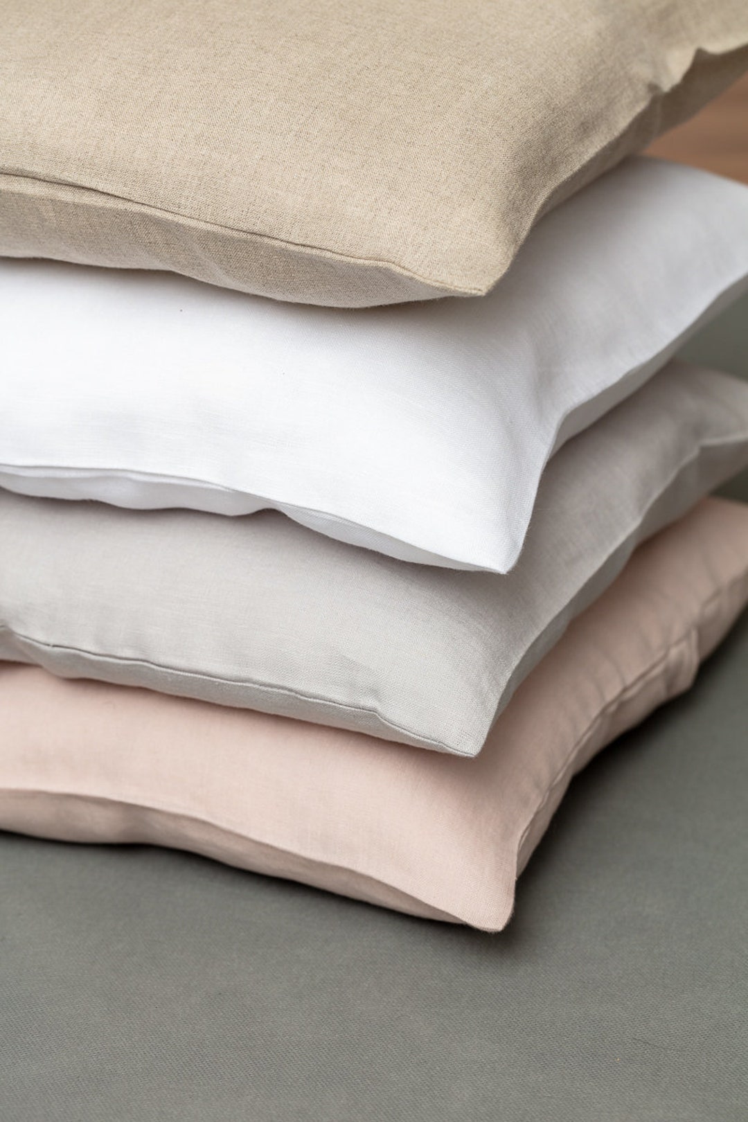 Set of Frill Linen Pillow Case Pillow Cover 100 Linen With Ruffles