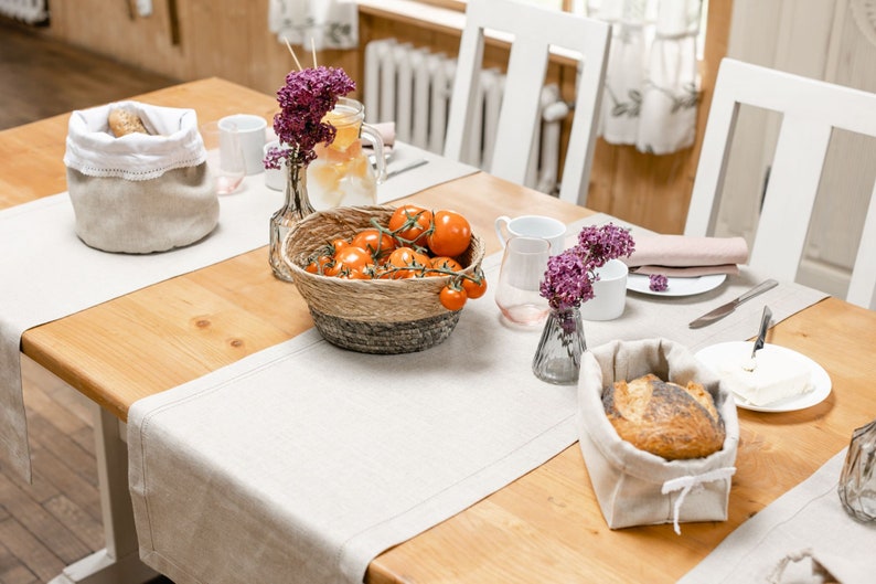 Linen bread basket, bread bag two-layer with lining. ECO, ZERO WASTE, natural linen. image 8