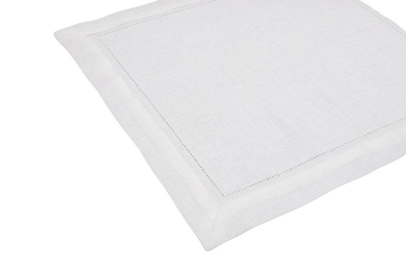 Natural Linen Tablecloth With Hemstitch, Rectangle. Linen Tablecloth