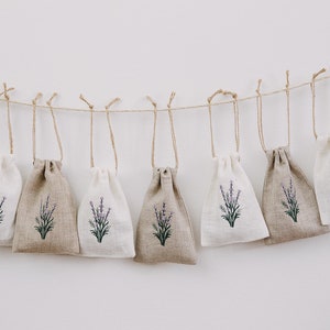 Small lavender bags - set of 3, handmade, natural linen, aromatic bag, zero waste, scented bag, provance, lavender, eco.