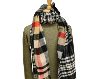 Reversible Lambswool Stole / Wrap — Woven in the Scottish Highlands