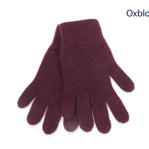 Gants pur cachemire pour femme Fabriqués à la main à Hawick, en Écosse Oxblood
