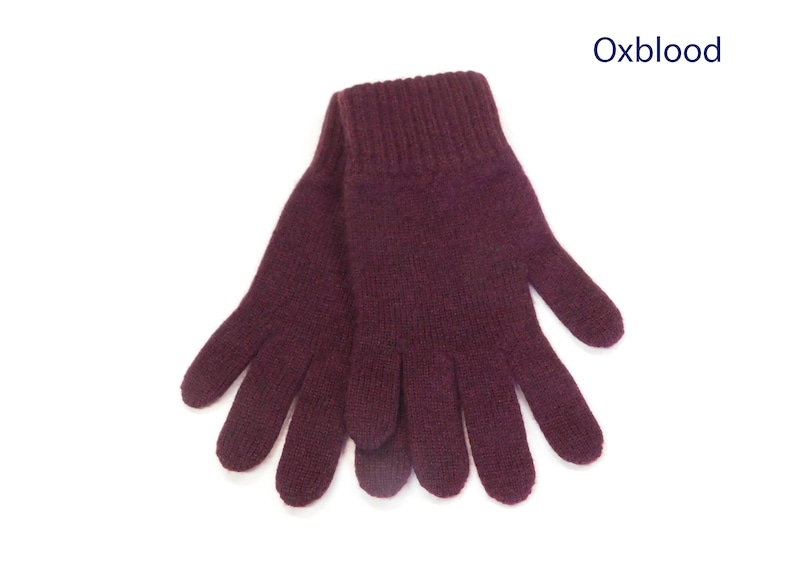 Gants pur cachemire pour femme Fabriqués à la main à Hawick, en Écosse Oxblood