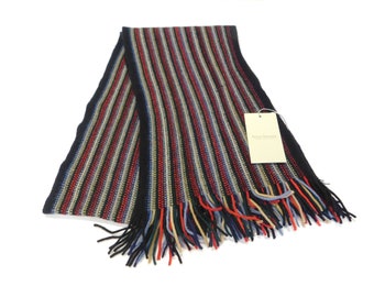 Pure Cashmere Striped Scarf - Knitted in Hawick, Scotland