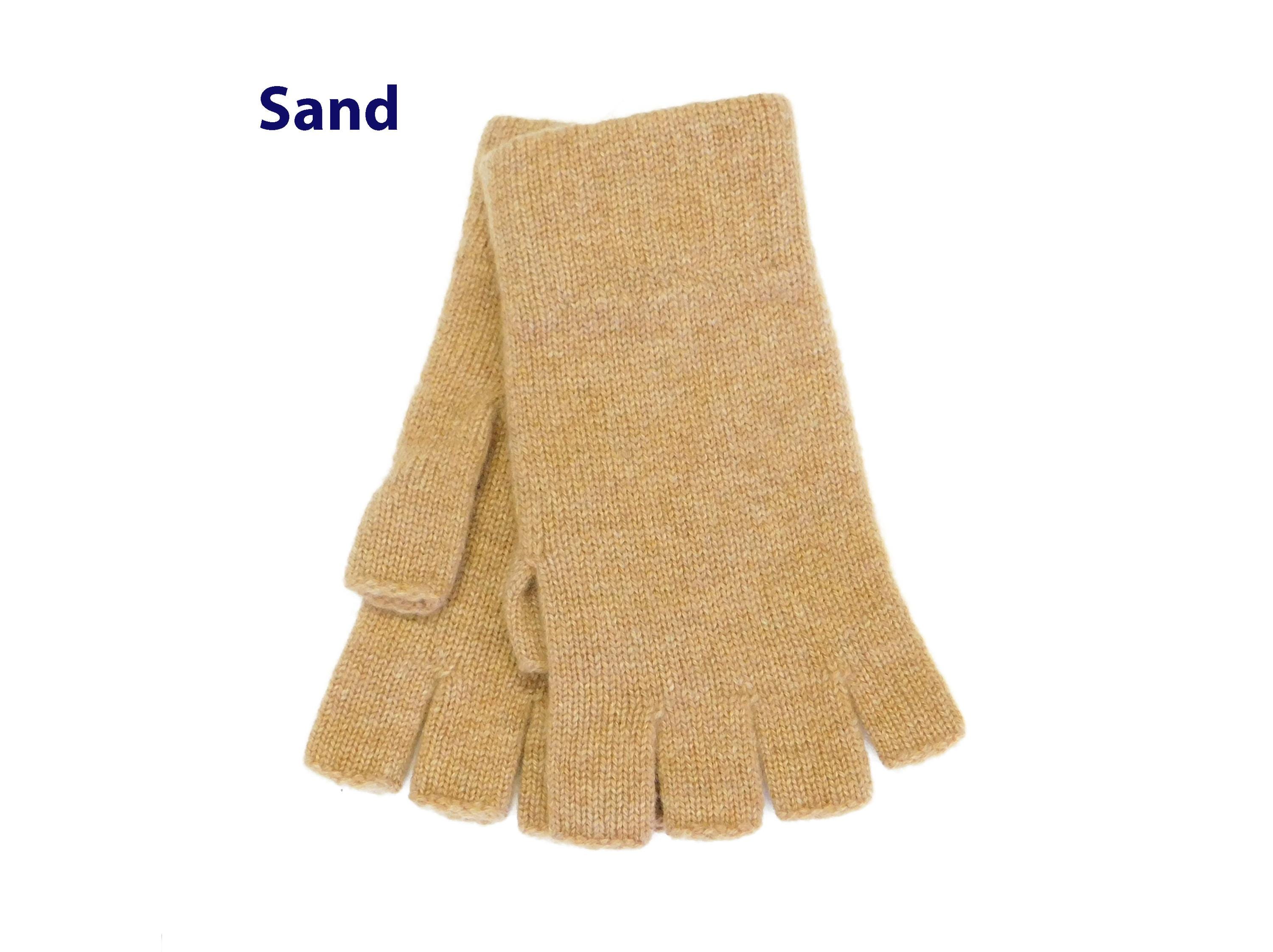 Ladies Pure Cashmere Fingerless Gloves: Keystone Thumb