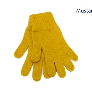 Gants pur cachemire pour femme Fabriqués à la main à Hawick, en Écosse Mustard