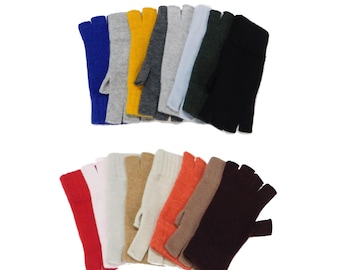 Ladies Pure Cashmere Fingerless Gloves: Keystone Thumb, Handcrafted in Scotland
