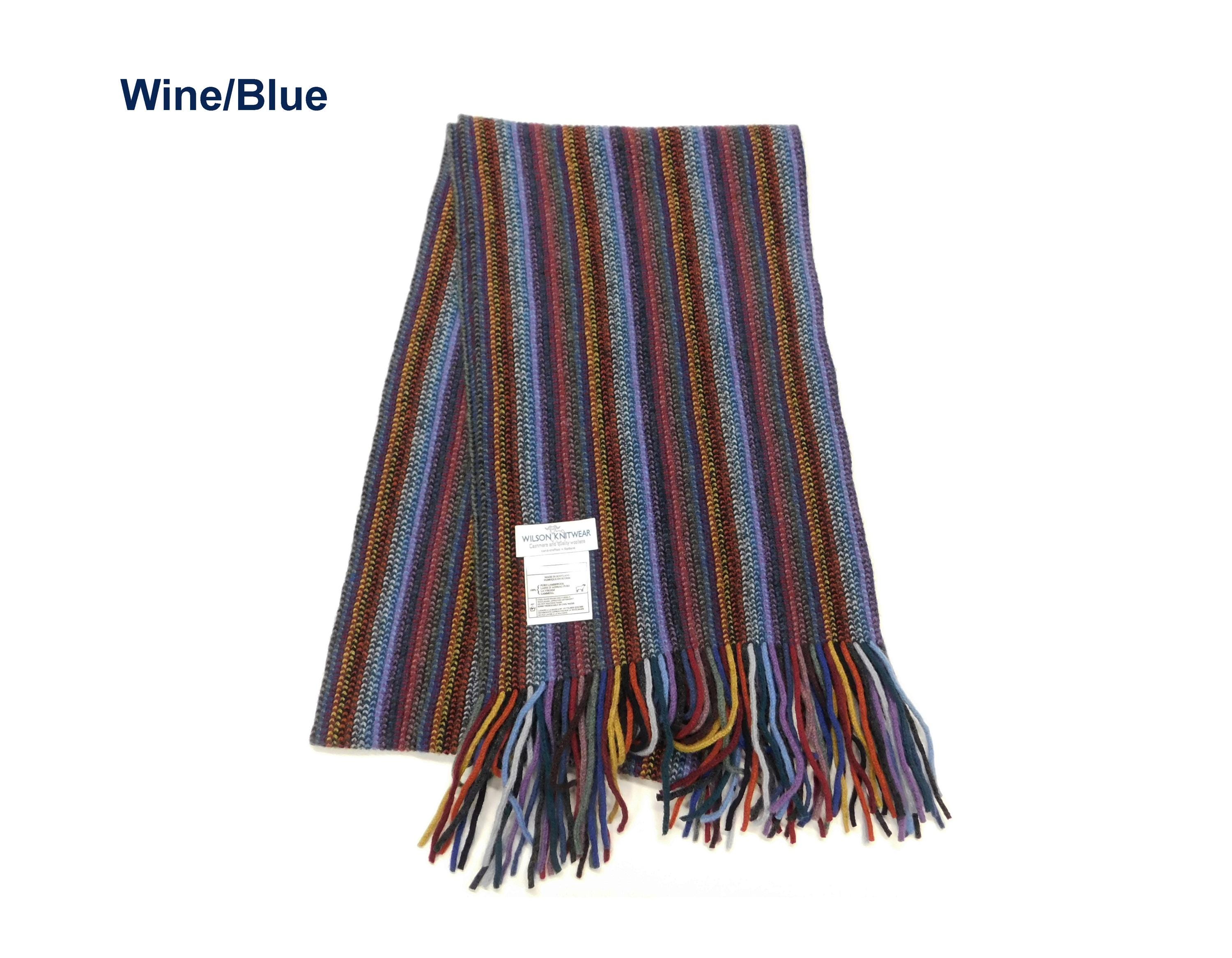 Stripe Scarf, Lambswool Multi-coloured Stripe - Reds and