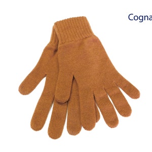 Mens Pure Cashmere Gloves Made in Hawick, Scotland Various colours Cognac