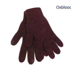 Mens Pure Cashmere Gloves Made in Hawick, Scotland Various colours Oxblood