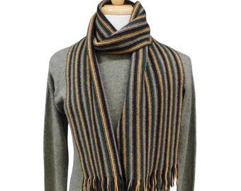 Lambswool Striped Scarf — Hand-Crafted in Hawick | Warp-Knitted