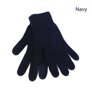 Mens Pure Cashmere Gloves Made in Hawick, Scotland Various colours Navy