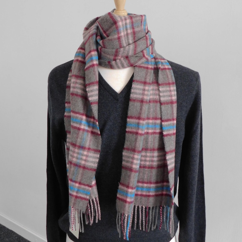 Gathered Scarf in Brown/Burgundy