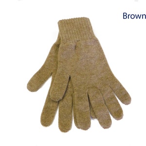 Mens Pure Cashmere Gloves Made in Hawick, Scotland Various colours Brązowy
