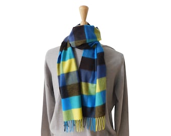 Woven Large Check Cashmere Scarf – Classic Winter Accessory, Handcrafted Gift - Various colours available