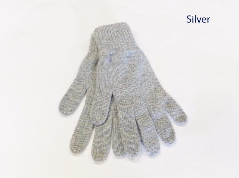 Mens Pure Cashmere Gloves Made in Hawick, Scotland Various colours Srebro