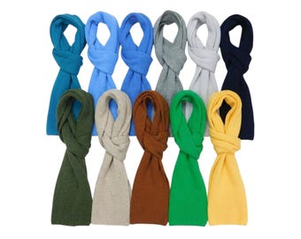 Pure Cashmere Narrow Ribbed Scarf – Handcrafted in Scotland | Large Selection of colours