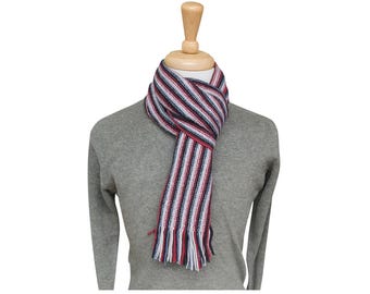 Striped Cashmere Scarf – Handcrafted in Hawick Scotland, Winter Gift