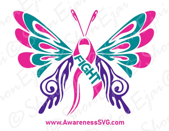 Download Thyroid Cancer Awareness Butterfly Svg Thyroid Cancer Svg Etsy