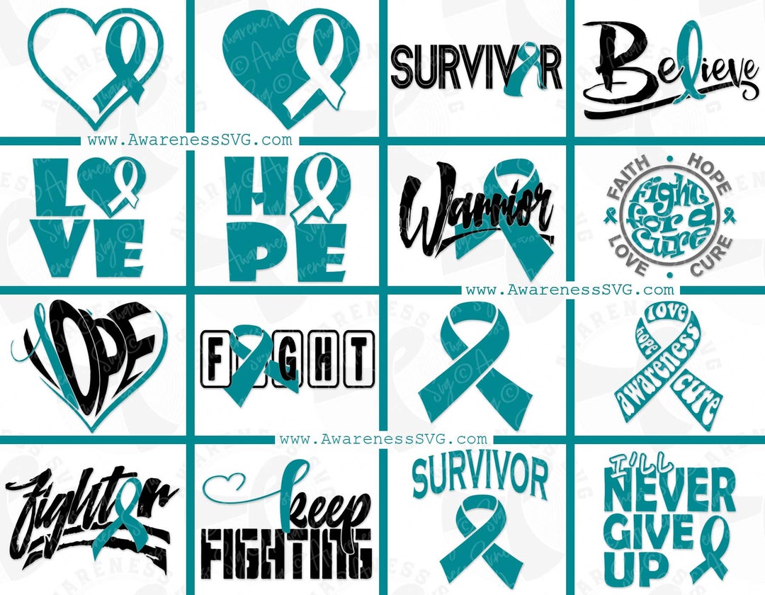 Dysautonomia Ribbon Svg Ovarian Cancer Svg Cervical Cancer - Etsy