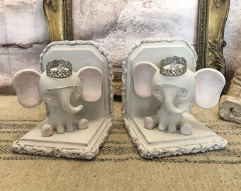 Elephant Bookends / Whimsical Childrens Bookends