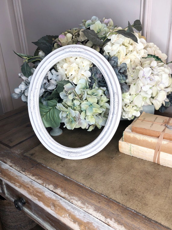 White Oval Vintage Wood Frame / No Glass Etsy
