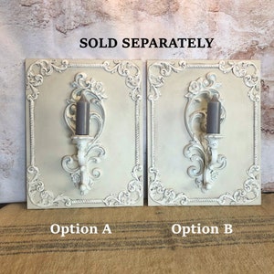 French Wall Candleholder Plaque / Ornate Syroco Wall Sconce