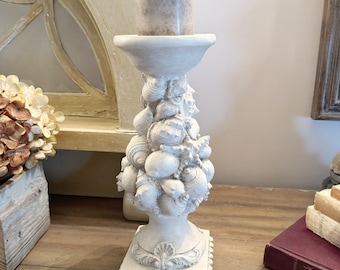 Sea Shell Ornate Candle Holder, Coastal Home Decor