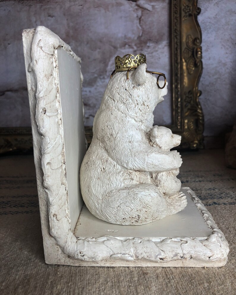 Bear and Cub Bookends / Whimsical Crowned Bear / Childrens Etsy