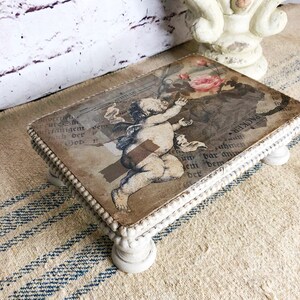 Small French Wood Riser With Cherub Decoupage Image - Etsy