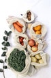 5 Pack mesh PRODUCE BAGS, FARMERS Market Bag, Organic Cotton Mesh Bag For Fruit And Vegetables, Eco Friendly Reusable Bag 
