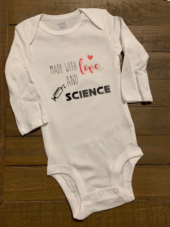 made with love and science onesie
