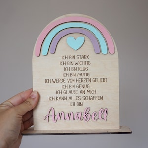 School child 2024 gift personalized wood / affirmation encouragement gift children's birthday / school enrollment gift idea / children's room decoration