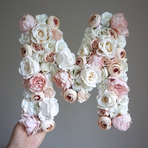 Letra floral "Bohemian Blossom", decoración habitación infantil personalizada, habitación infantil niñas, placa con nombre de madera