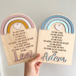 School child 2024 gift personalized wood / affirmation encouragement gift children's birthday / school enrollment gift idea / children's room decoration