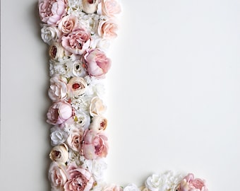 Bloemenletter "Bohemian Blossom" / kinderkamerdecoratie / hout en bloemendecoratie voor kinderkamer / baby 1e verjaardag