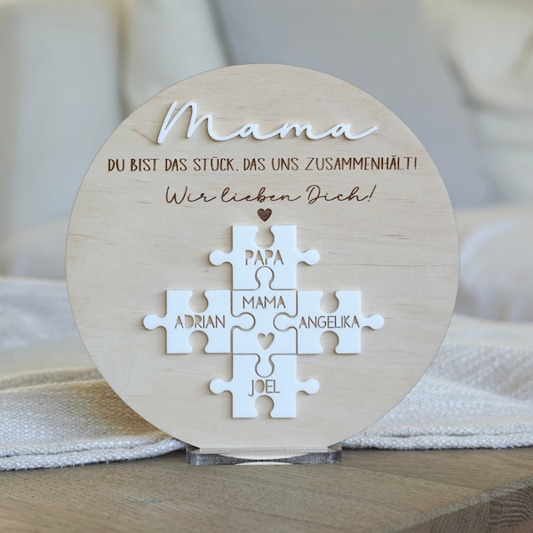 Mother's day gift personalized / Mom gift birthday wooden sign puzzle / Mother's day gift box / gift idea card Mothers day gift