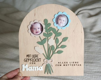 Marco de fotos con letrero de madera para el día de la madre | Idea de regalo del Día de la Madre madera | Regalo para mamá | Regalo de la abuela Día de la Madre | Marco de fotos de mamá