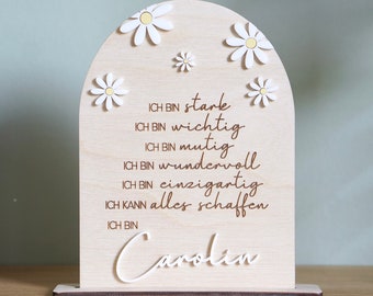 Back-to-school gift | Personalized wooden affirmation sign with name | Nursery decor | Back-to-school gift