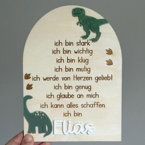 Schulkind 2025 Geschenk personalisiert Holz /Affirmation Ermutigung Geschenk Kinder /Einschulung Dino Geschenkidee/Kinderzimmerdeko Schultüt