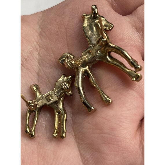 Vintage Horses Horse Pony Brooch Pins Pin Pair Go… - image 3