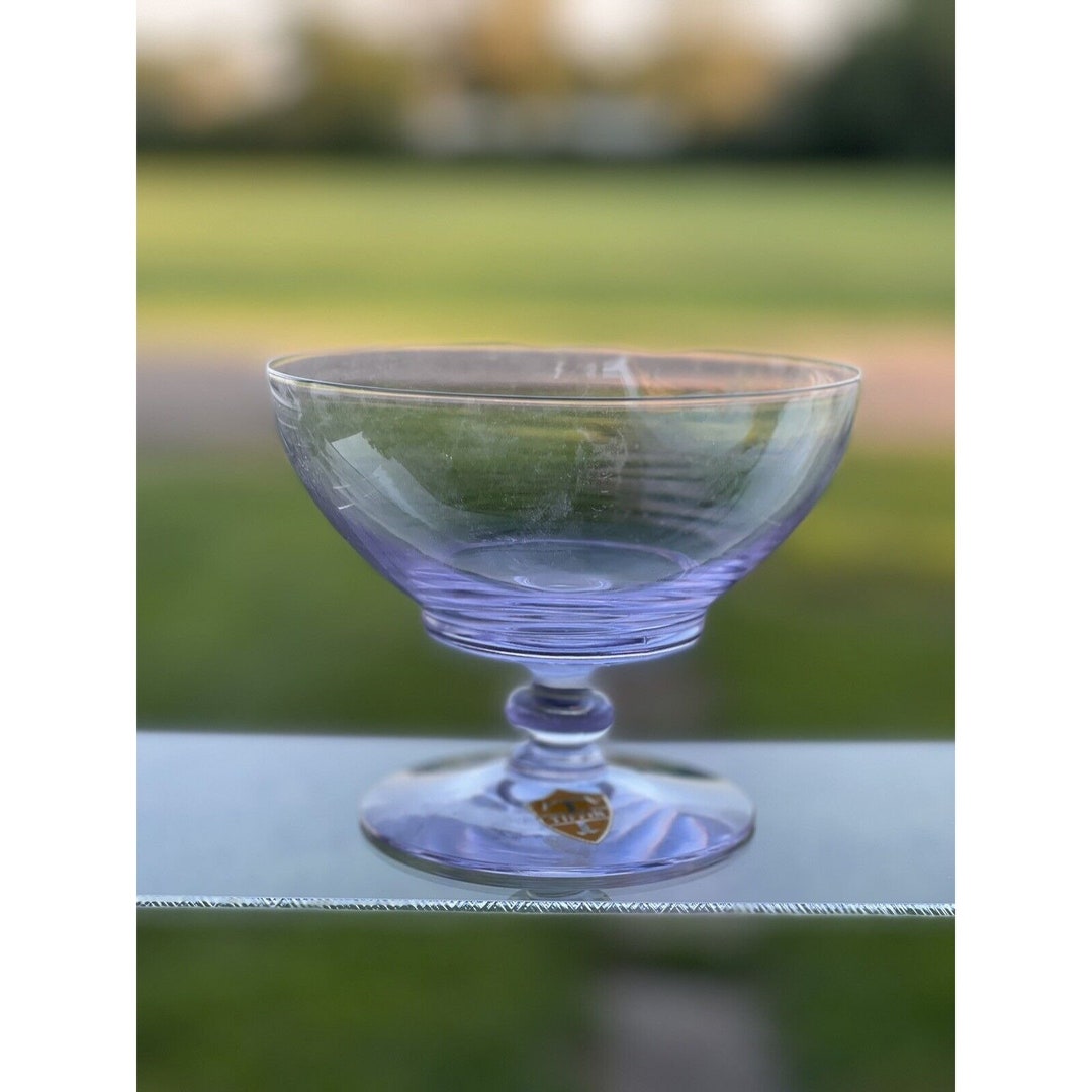 Tiffin Twilight Champagne Sherbet Glasses Neodymium Glass Blue Lavender Etsy