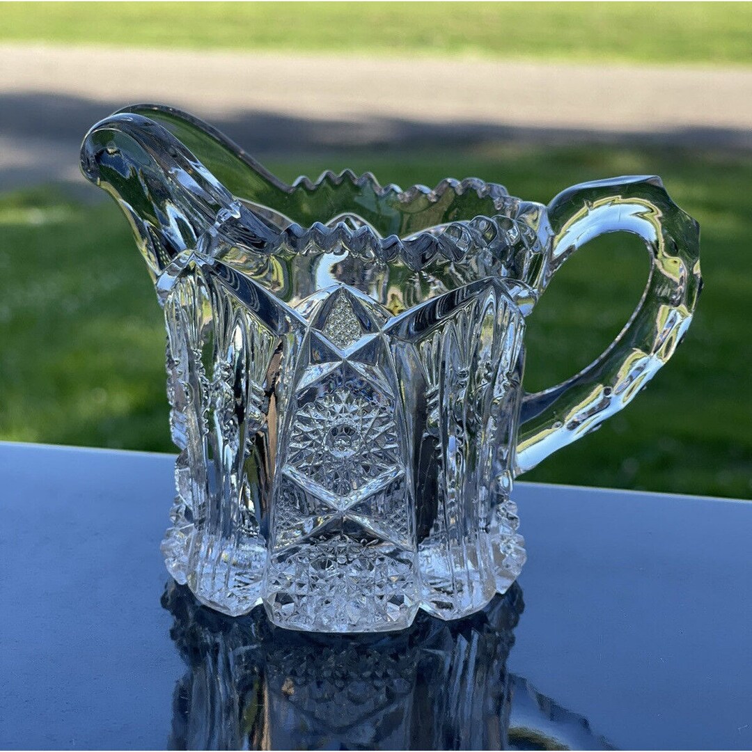 Imperial Glass Ohio Creamer Clear Thick Glass EAPG Etsy