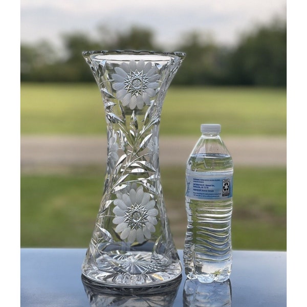 Cut Glass Vase Etsy