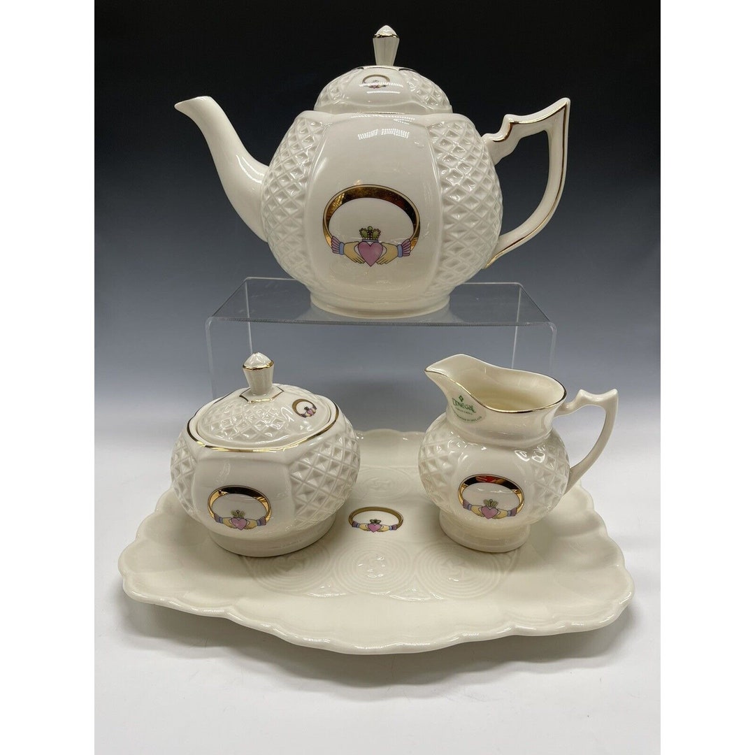 Donegal Parian China Irish Claddagh Ring Teapot 4 Piece Tea Set Tray Etsy