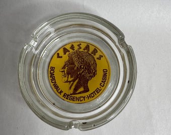 Vintage Caesars Boardwalk Regency Hotel Casino Glass Ashtray Atlantic City NJ