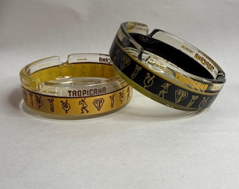 Vintage Tropicana Las Vegas Nevada Glass Ashtray Set of 2 Tobacciana