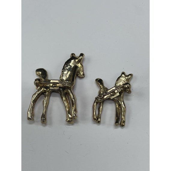 Vintage Horses Horse Pony Brooch Pins Pin Pair Go… - image 4