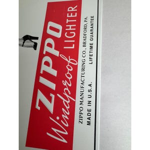 Vintage Zippo Windproof Lighter Metal Tin Sign Windy Girl Fan Test Advertising image 2