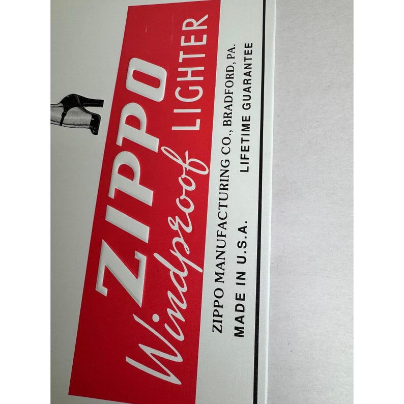 Vintage Zippo Windproof Lighter Metal Tin Sign Windy Girl Fan Test Advertising image 2